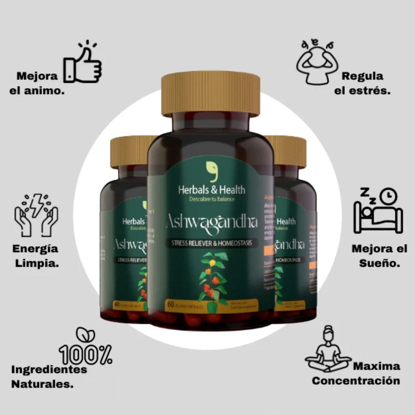 Ashwagandha - Capsulas para reducir el estrés